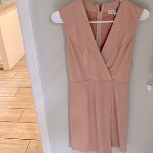 Blush suede dress